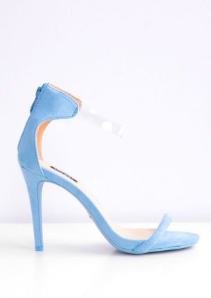 Sandałki na obcasie z transparentnym paseczkiem