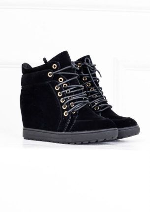 Sneakersy na koturnach z wiązaniem