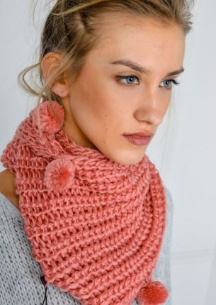 Szalik komin z pomponem