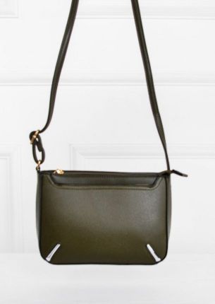 Mała torebka z paskiem i metalowymi wstawkami-Khaki-UNIWERSALNY